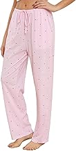 ENJOYNIGHT Women's Pyjama Bottoms, Long Cotton Pyjama Bottoms, Print Pyjama Bottoms, Casual Trousers with Pockets and Drawstring