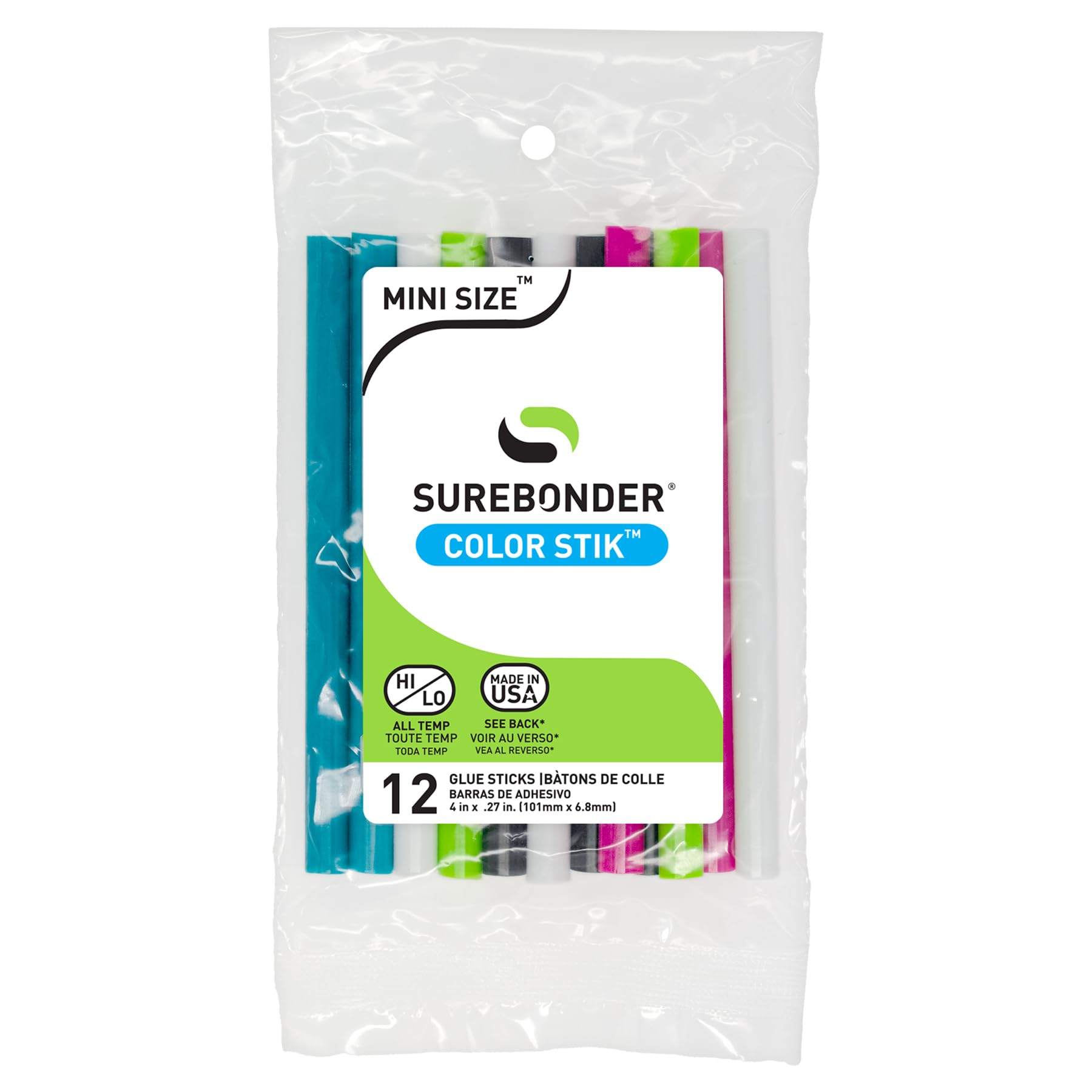 Tutto-Temp colore Mini Stik colla stick-5/16"X 4" 12/Pkg