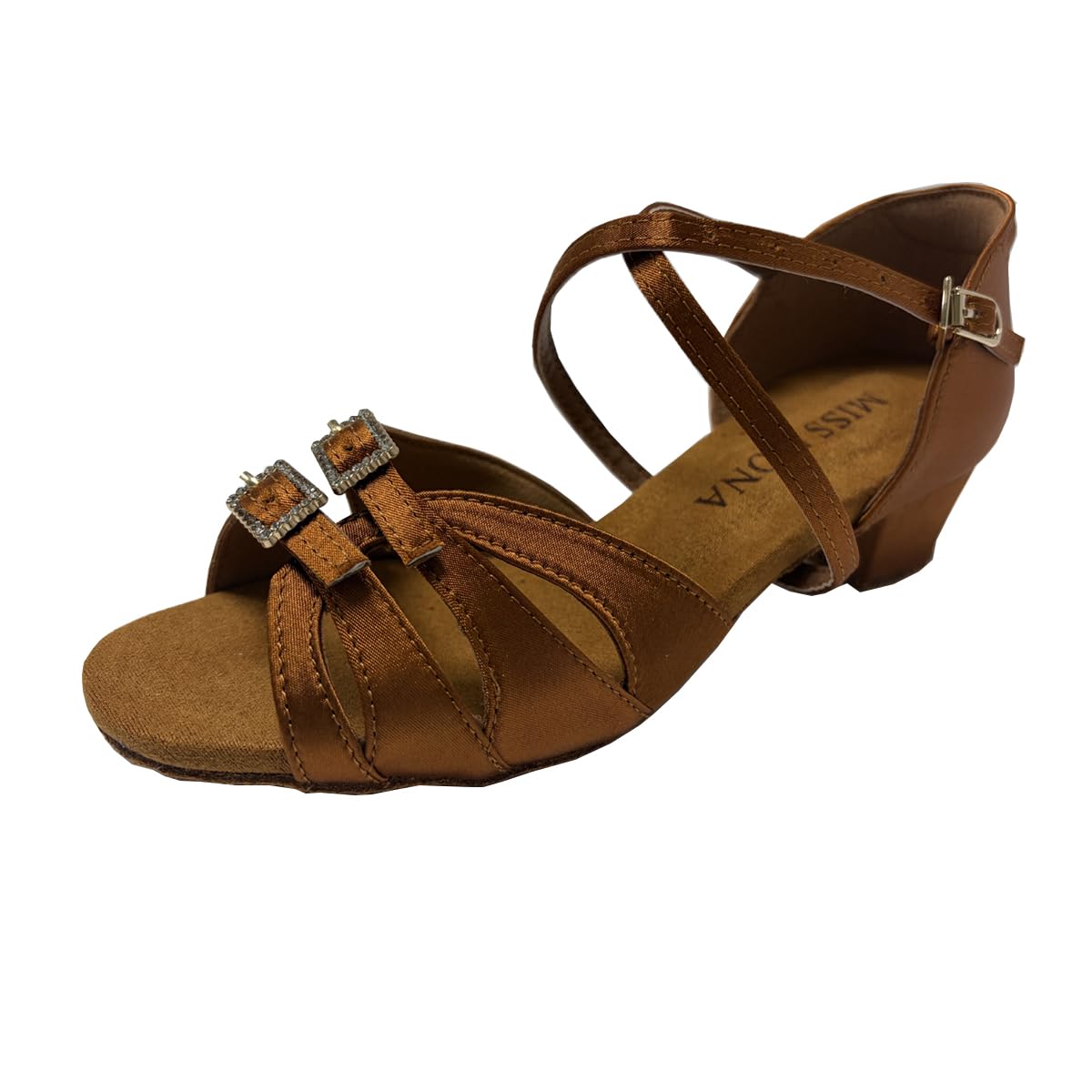 Zapatos de baile para niños y niñas, tacón latino, 3,5 cm, estándar para salsa de baile, para principiantes, práctica