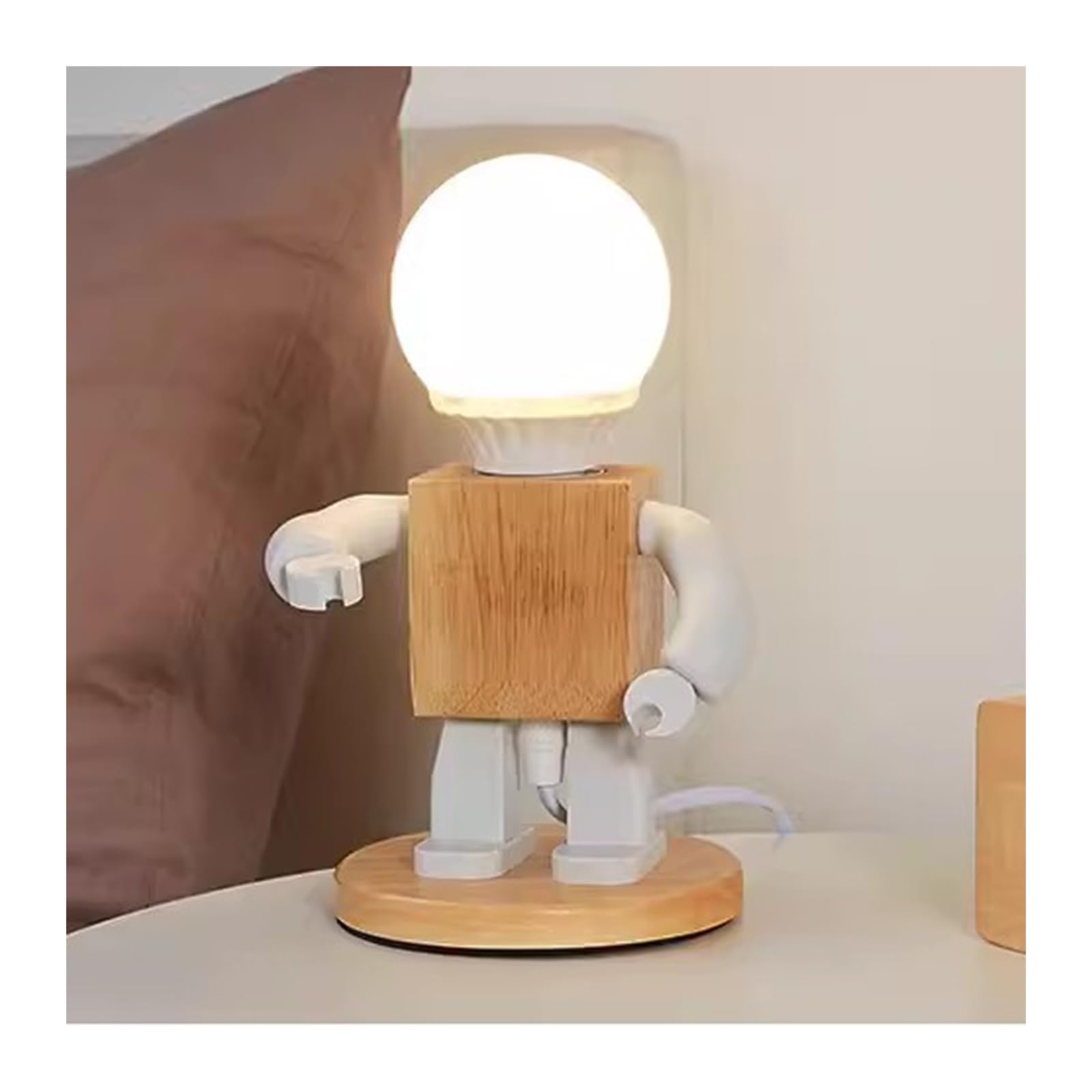 Z4T8M2K6G5 Bedside Lamp Vintage Table Lamp Night Light Dimmable Industrial Style Robot Children's Bedroom Bedside