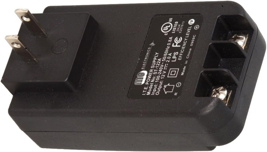 Jameco Reliapro ST-122A Wall Adapter for Transformer Regulated Switching, 12V DC, 2 Amp Screw Terminal, UL-CUL-CEC, 3.8" H x 2.1" W x 1.6" D, Black