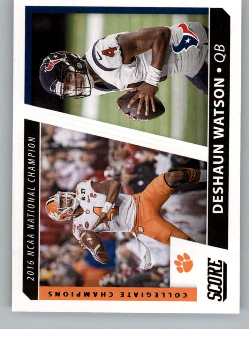 Amazon.com: 2021 Score Football Collegiate Champions #3 Deshaun Watson  Clemson Tigers/Houston Texans Official NFL Trading Card by Panini America  (Stock Photo Used, Card is straight from Pack and Box in Near Mint