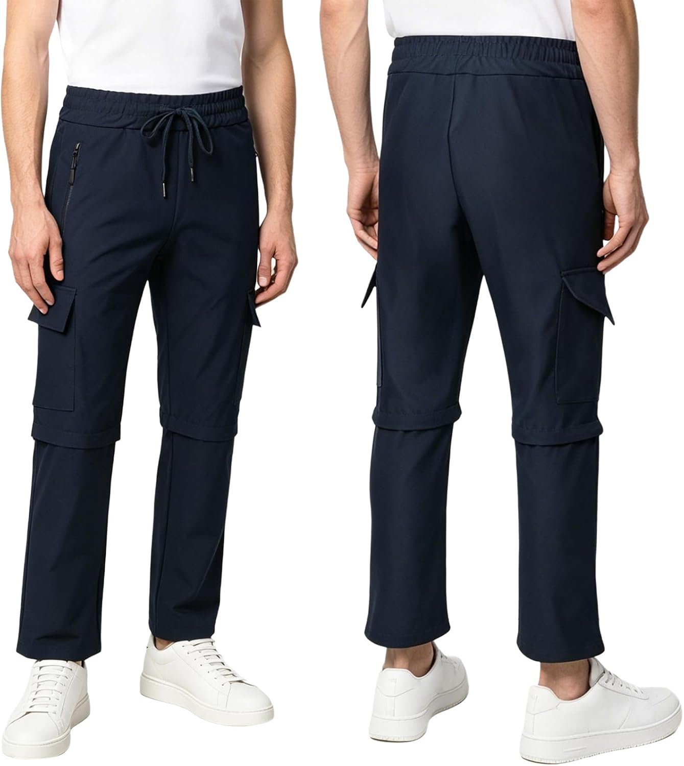 Men Outdoor Utility Pants Casual Long Trousers Converts to Shorts for Jogging Outdoor Camping