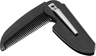 Pente de barba dobrável, pente de barba masculino dobrável bolso para barba bigode pentes para viagem escritório vida diária cuidados masculinos bigode estilo barba pente de bolso masculino