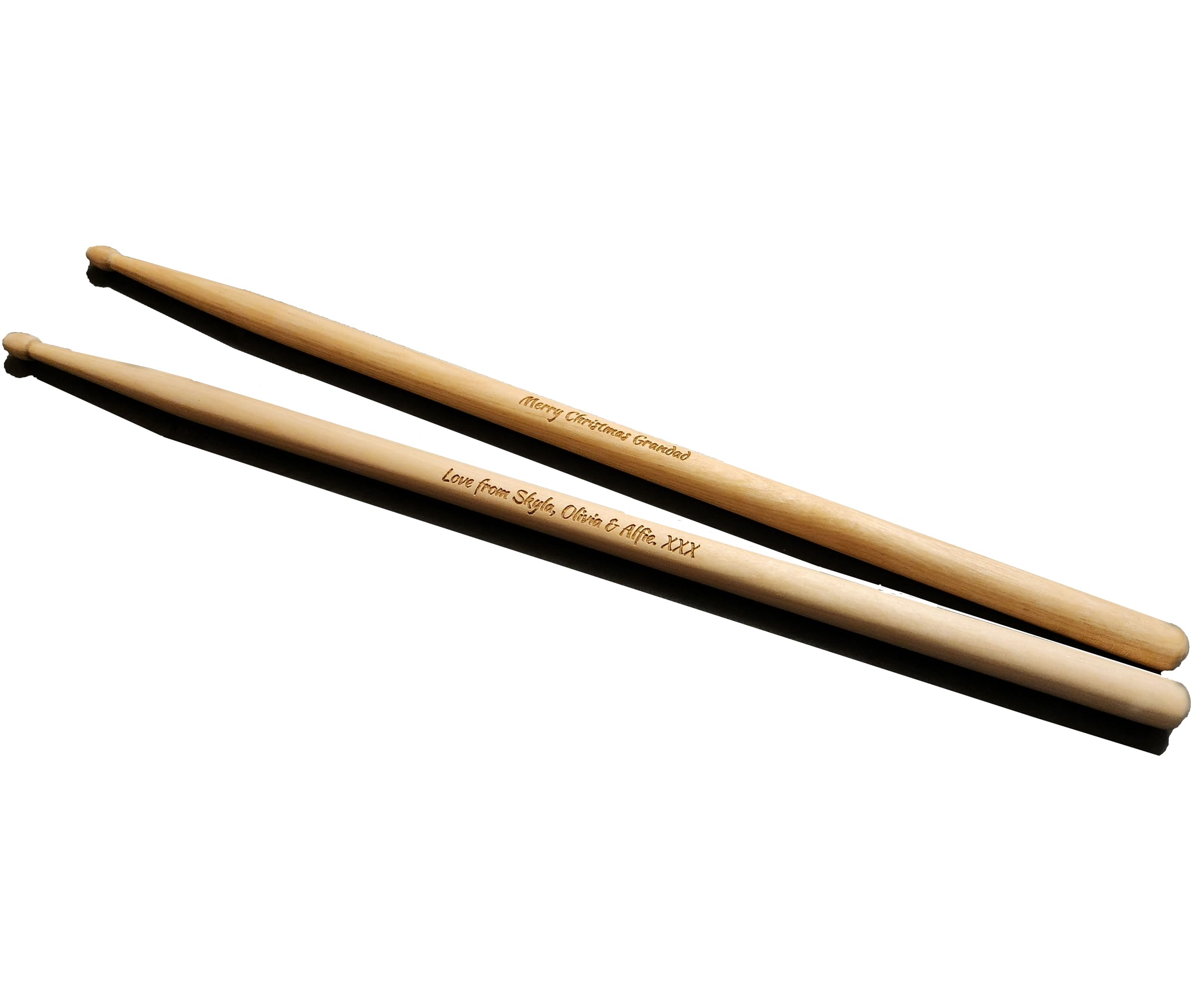 Personalised Laser Engraved Custom Drum Sticks 5A Size - Classic Maple Wood Drum Sticks - Custom Music Accessories