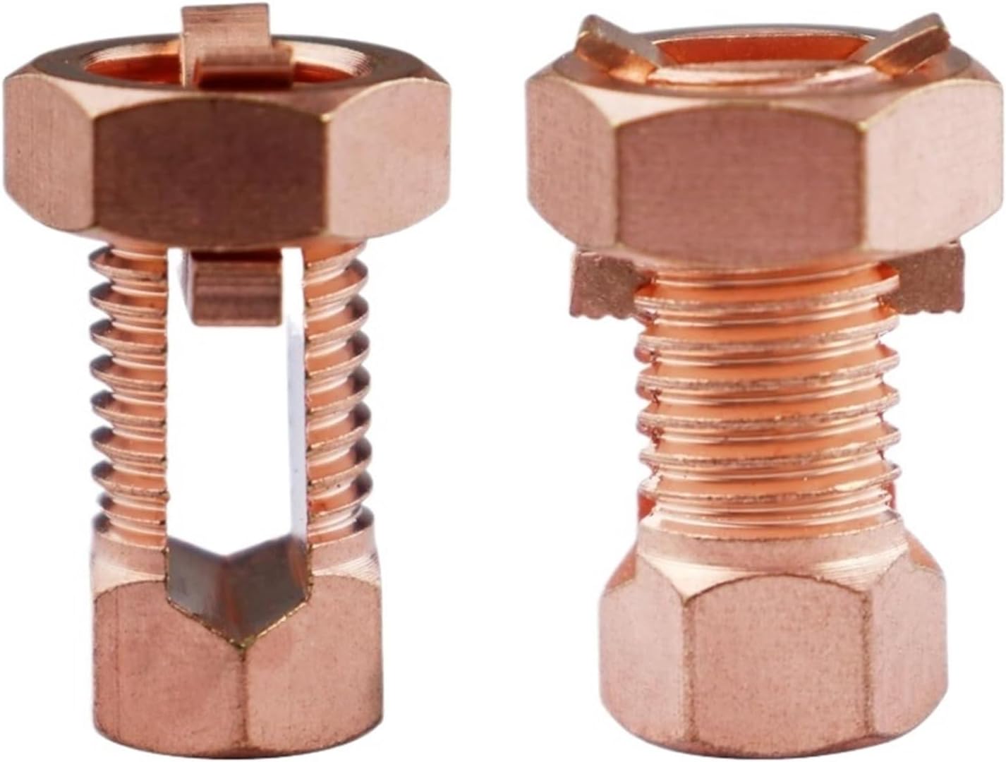 Split Bolt Wire Connector 2PCS Split Bolt Wire Connector High Strength Copper Grounding Clamps Completing Ground Bonding to Bare Wires For Electric Fence