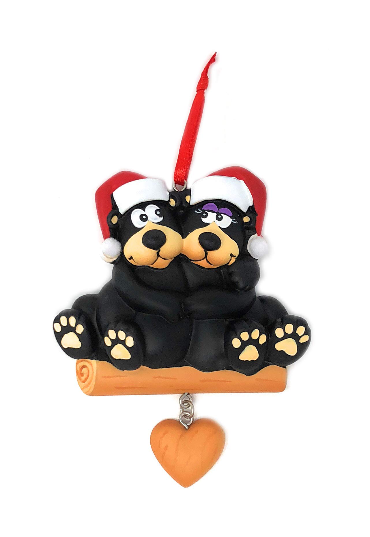 Black Bear Family - Couple Personalized Christmas Ornament by Polar X