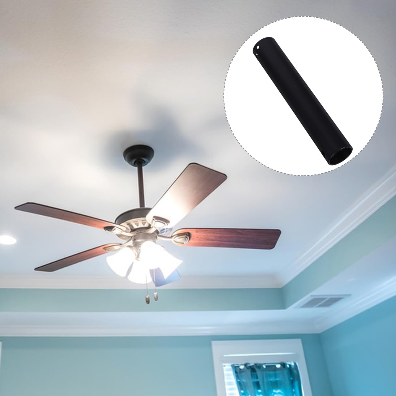 Ciieeo Varilla De Extensión Para Ventilador De Techo Universal 5.9 Pulgadas Barra Prolongadora Para Lámpara De Ventilador Accesorio Repuesto Compatible Con Ventiladores De Techo De Alto