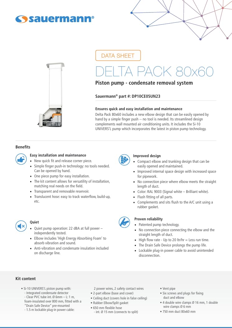 Sauermann - DELTA PACK 80x60cm blanc brillant - SAUERMANN : DP10CE05UN23