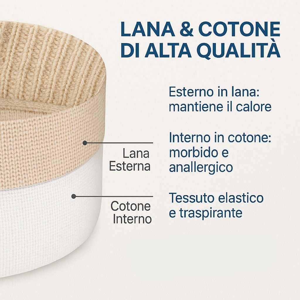 eMMe SQUARE Fascia Lombare Termica in Lana e Cotone, Supporto Schiena e Addome, Traspirante ed Elastica, Made in Italy, per Dolori Lombari e Muscolari, 29 cm di altezza (Bianco, XL)
