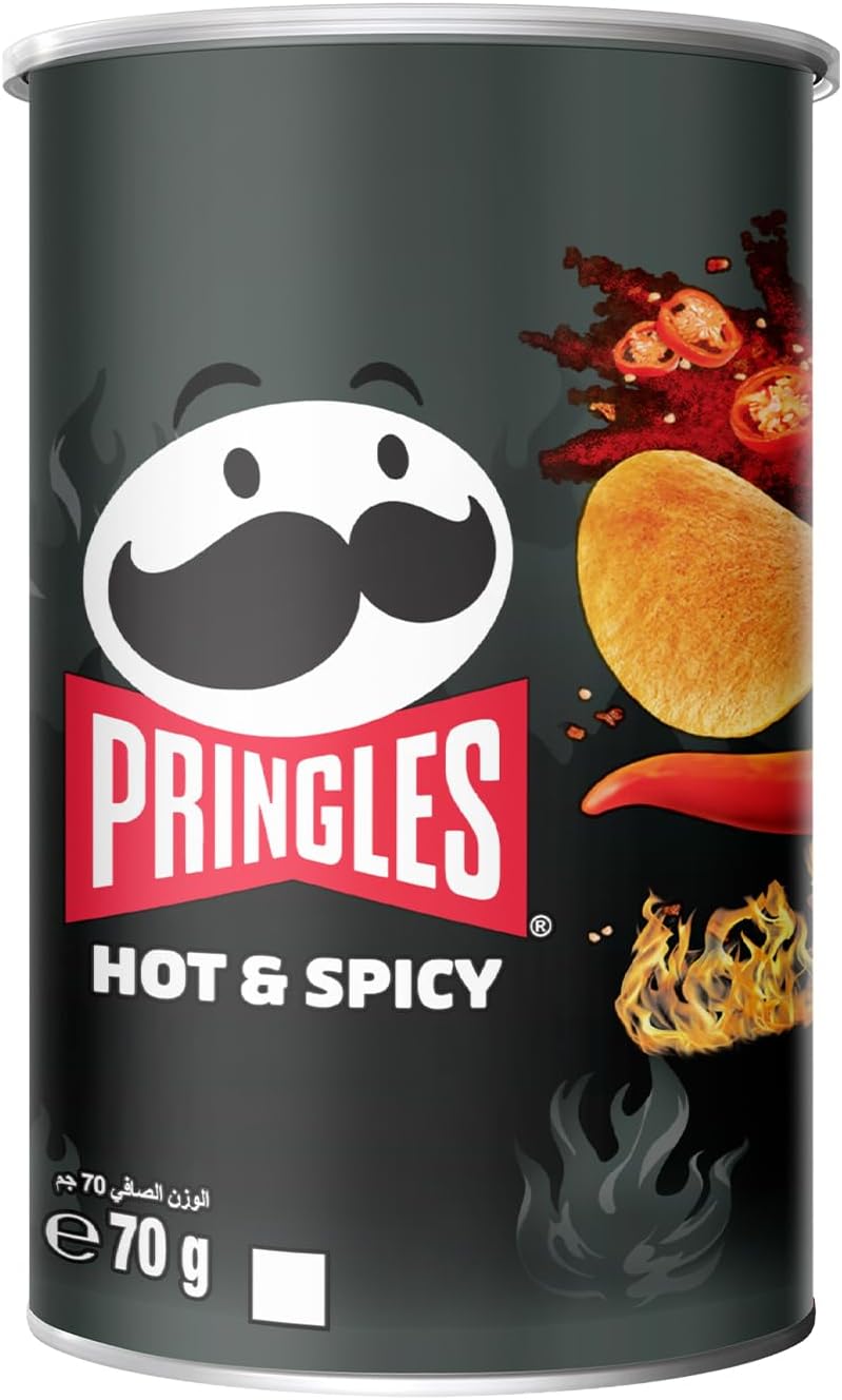 Hot & Spicy Flavour - Potato Chips - 70gm - Crispy Snack - Crunchy Snack Food for Movies, Games & More - On-the-Go Can