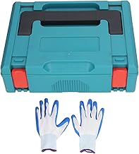 TSYFM Caixa de ferramentas azul caixa de armazenamento com luvas grande espaço caixa de armazenamento de ferramentas de plástico portátil caixa de armazenamento de peças de hardware organizador de caixas de ferramentas organizador de ferragens para reparo