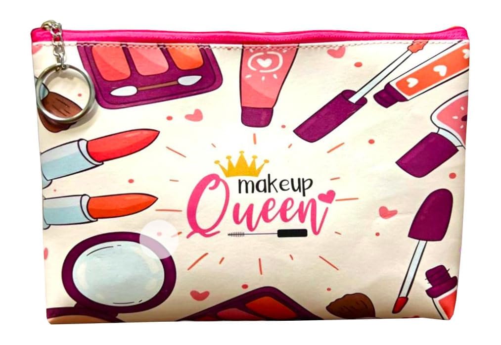 Krisus 23x16cm Cosmetic Pouch Multipurpose Canvas Pouch for Travel Stationary, Gadgets, Money Purpose, Handbag. Beautiful Cosmetic/Make Up/Utility Big Pouch for Girls Rakhi Gift for Sister (Style 4)-image-11