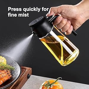 16oz Oil Dispenser Bottle for Kitchen - 2 in 1 Olive Oil Dispenser and Oil Sprayer - 470ml Olive Oil Bottle - Oil Sprayer for Cooking, Kitchen, Salad, Barbecue Black 2 61G4FZi9loL. SS300