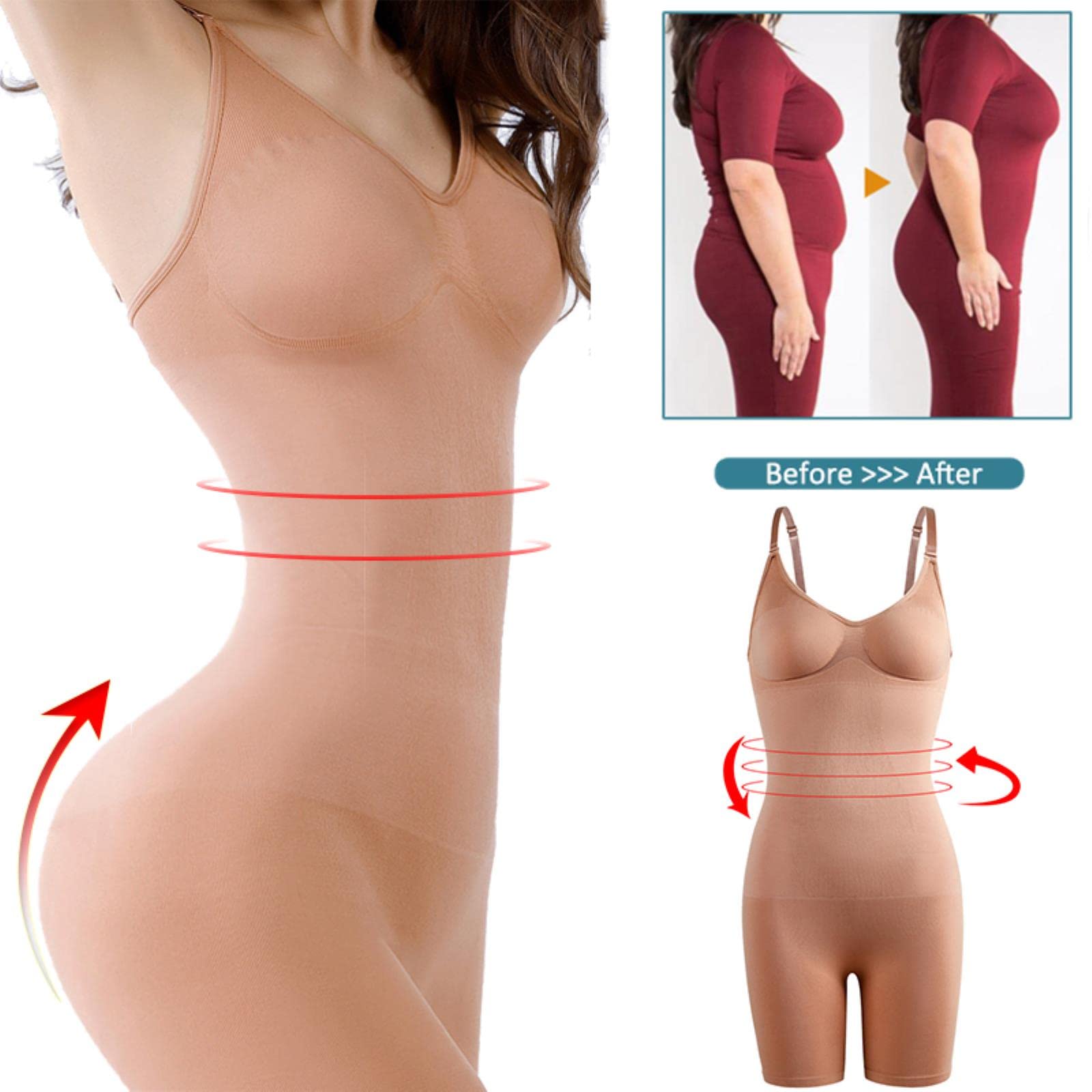Bezszwowe damskie body Butt Lifter bielizna modelująca talia trener urządzenie do modelowania sylwetki Strappy-Back klatka piersiowa wzmacniająca bielizna korygująca gorset