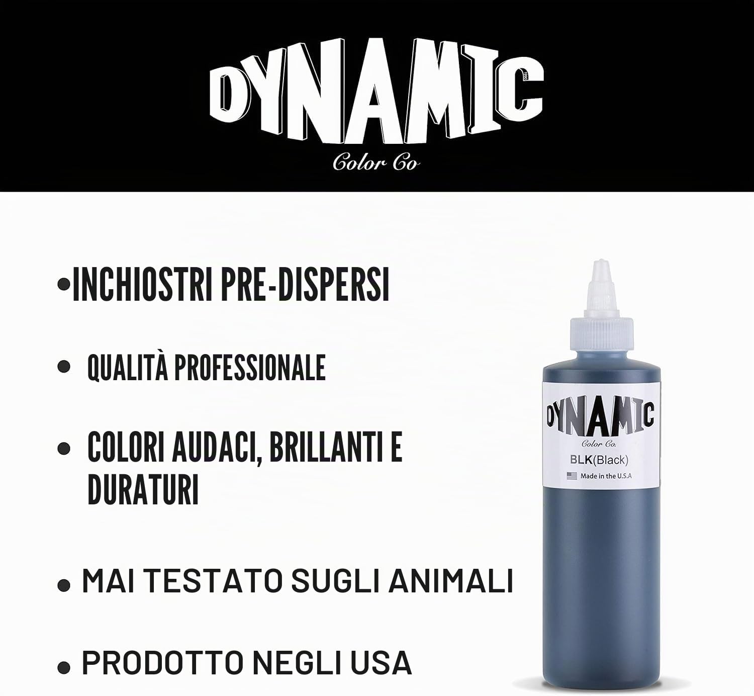 Dynamic Color Inchiostro per tatuaggio nero 240 ml (8 oz)
