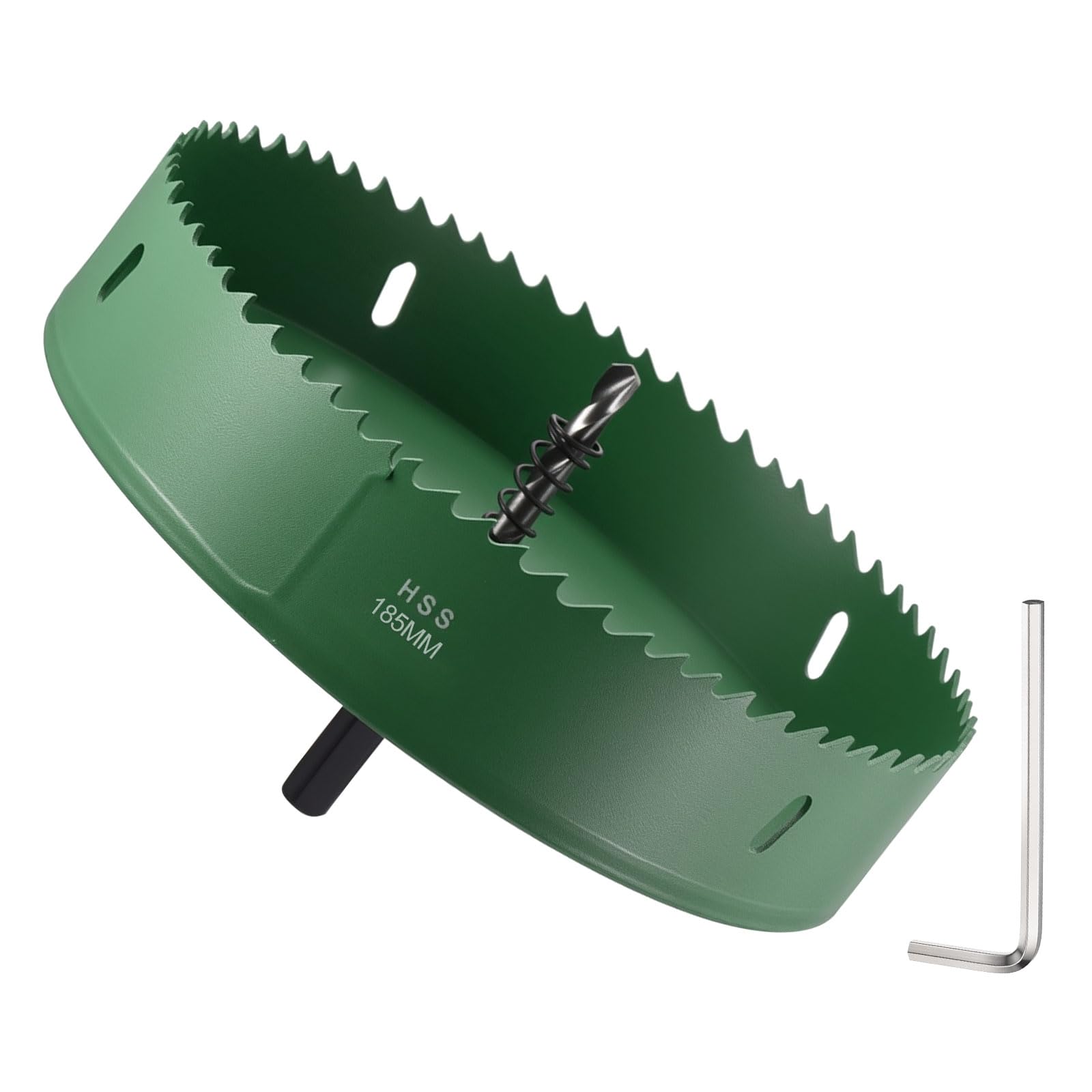 DTGN Kit sega a tazza bimetallica M42 da 185 mm, per metallo, rame, alluminio, PVC, pannelli in acrilico, legno, colore verde