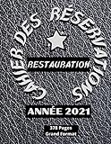 cafetera hosteleria capsulas  Carnet Des Réservations Restauration 2021: Registre pour les professionnels / Restaurant - Lounge - Pizzéria - Cafétéria - Salon - Club - Café / ... / 365 jours / Avec date / Aspect cuir noir
