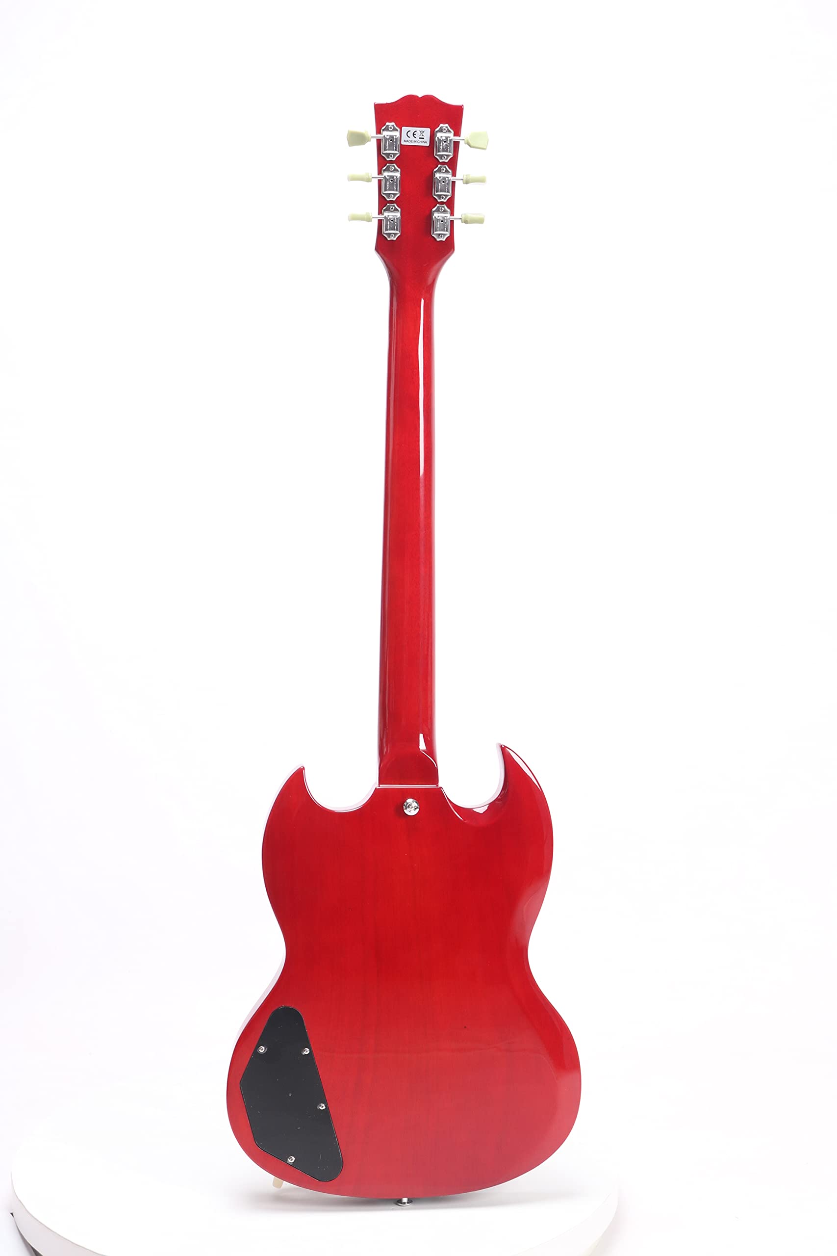 SG Guitarra Eléctrica 6 Cuerdas Rosewood Diapasón Guitarra Cromo Hardware con Bolsa - Rojo