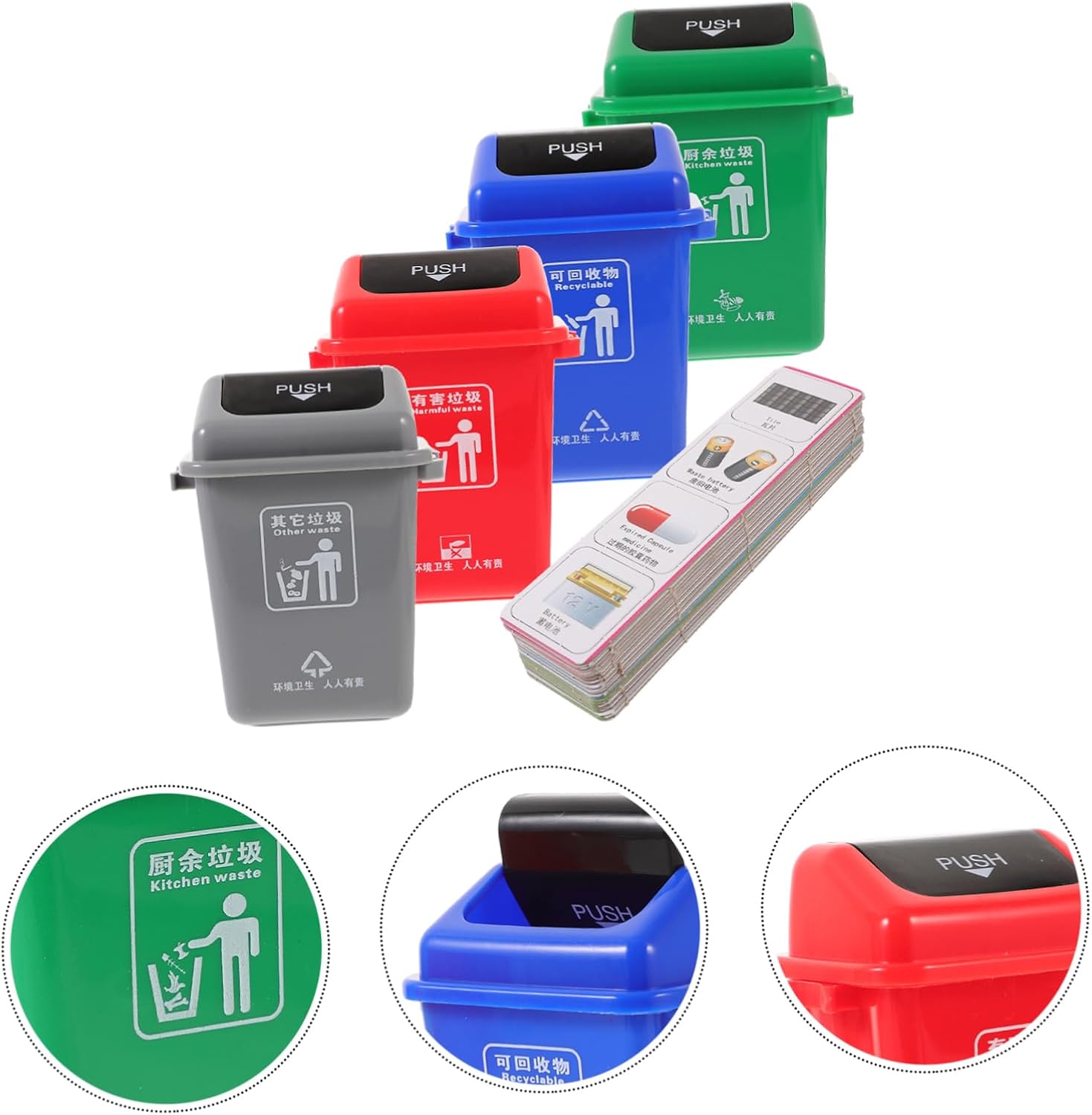 BESPORTBLE 1 Set Educational Garbage Sorting for Early Learning Environmental Awareness and Fun Plaything with Bright Colors and Sorting Cards