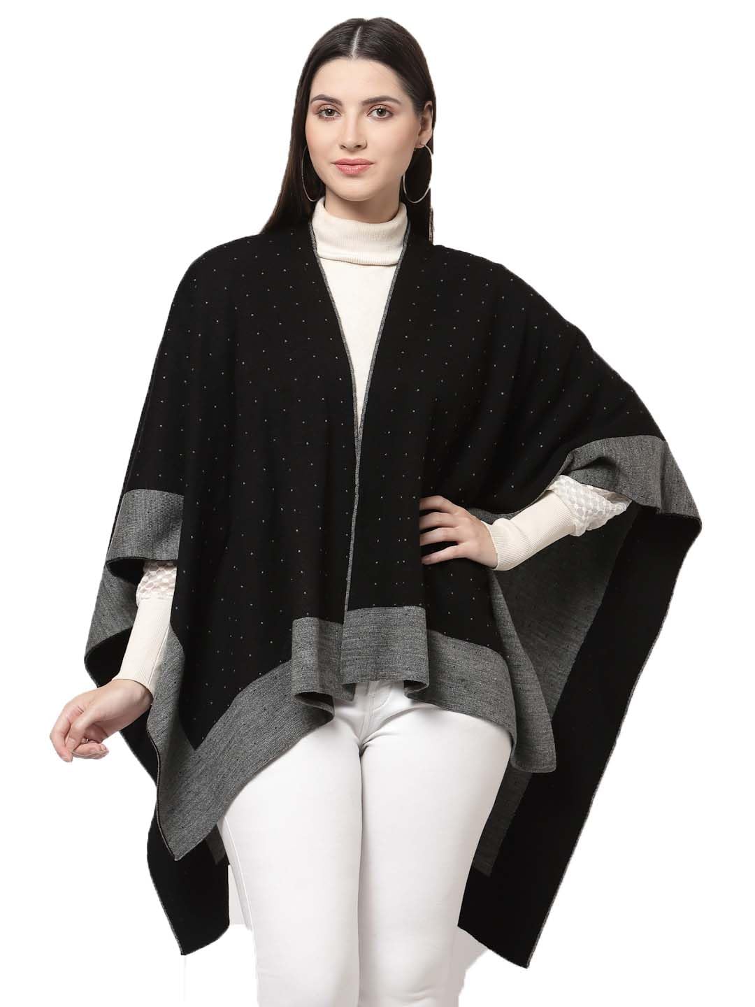 513 Woolen Acrylic Winter Kimono Shawl Warm Open Front Poncho Cardigan Shrug Style Wrap-picture-19