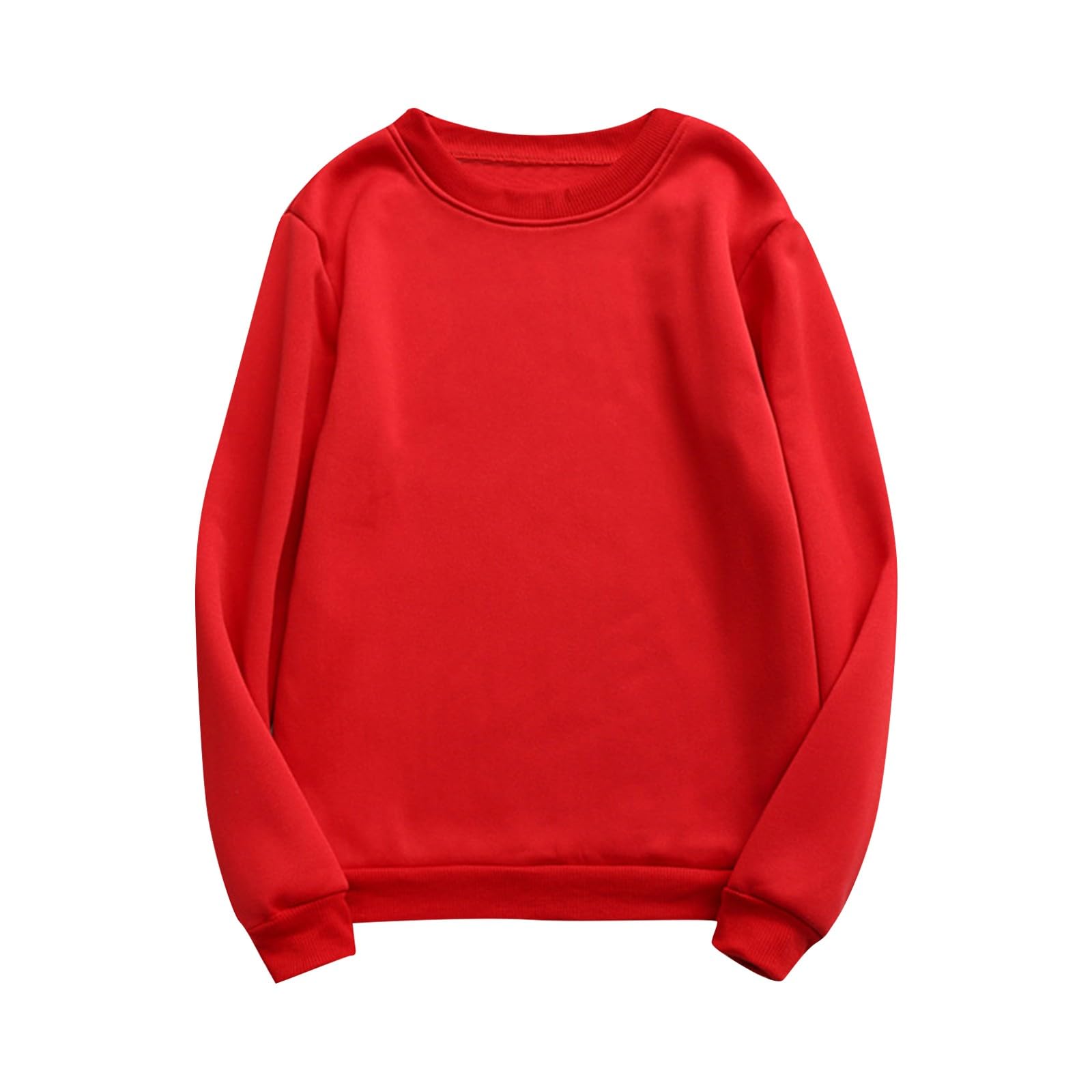 Crewneck Sweatshirts Women,2024 Fall Casual Loose Fit Long Sleeve Pullover Tops,Trendy Basic Plain Preppy Sweatshirt