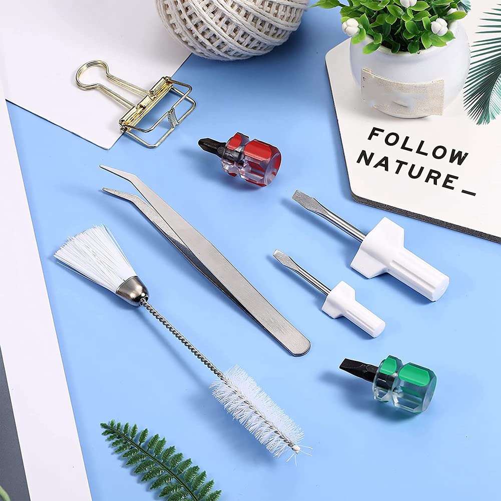 Kit Nettoyage Machine à Coudre 4 Pièces – Pince Coudée, Brosse Double Tête, 2 Tournevis, Entretien Facile & Précis