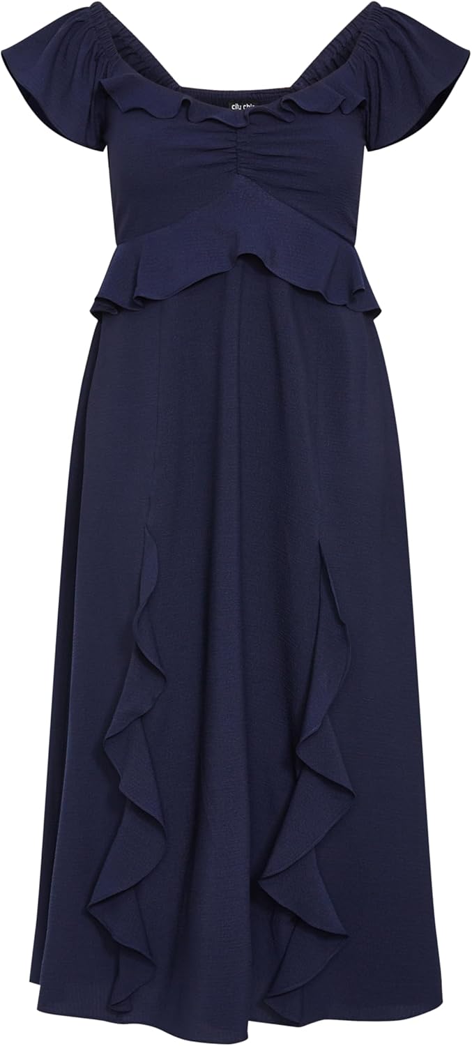 City Chic Women's Plus Size Dress - Fee Frill Maxi - Image 4