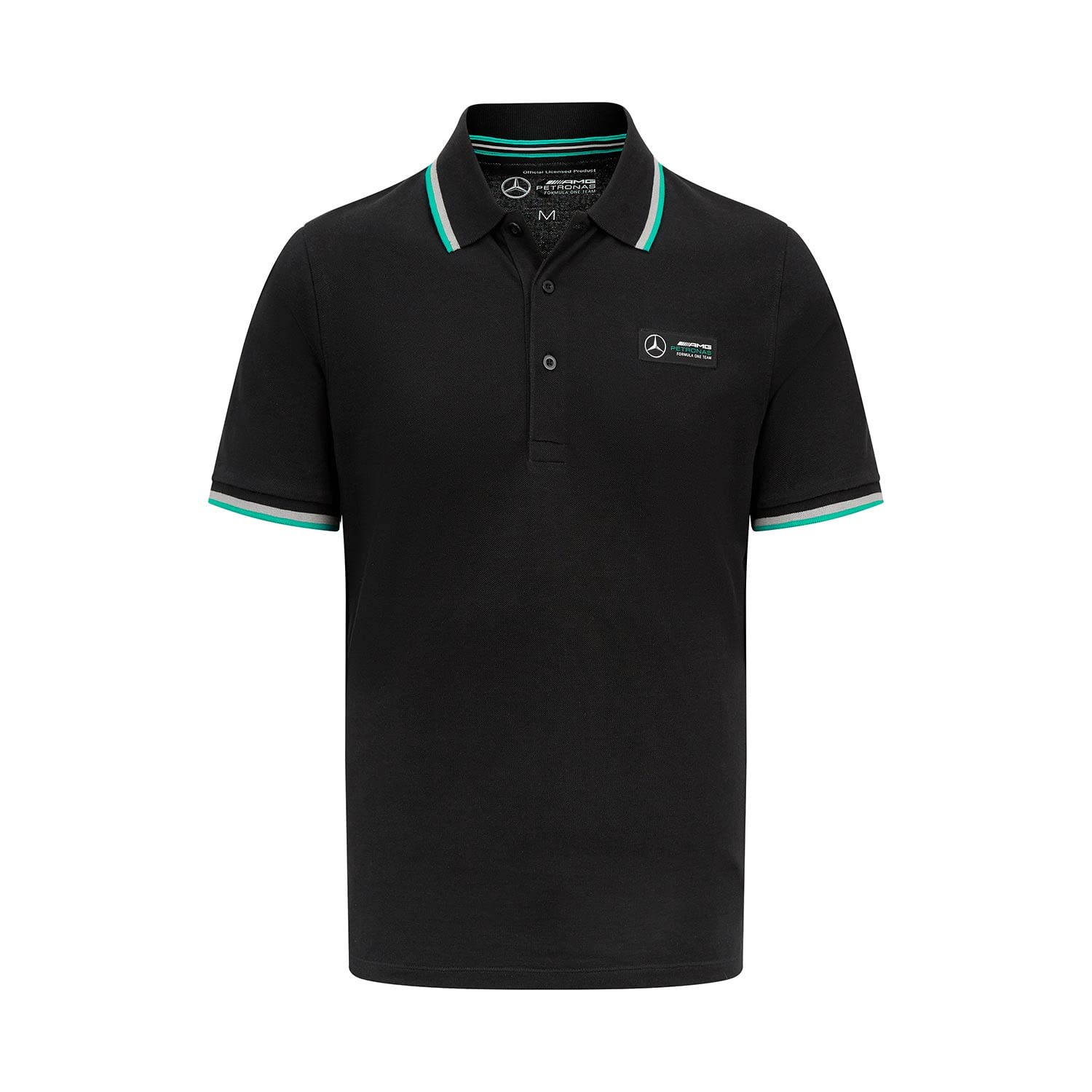 Mercedes AMG Petronas, Polo clásico para hombre, 2023, negro, 100% piqué de algodón, producto oficial