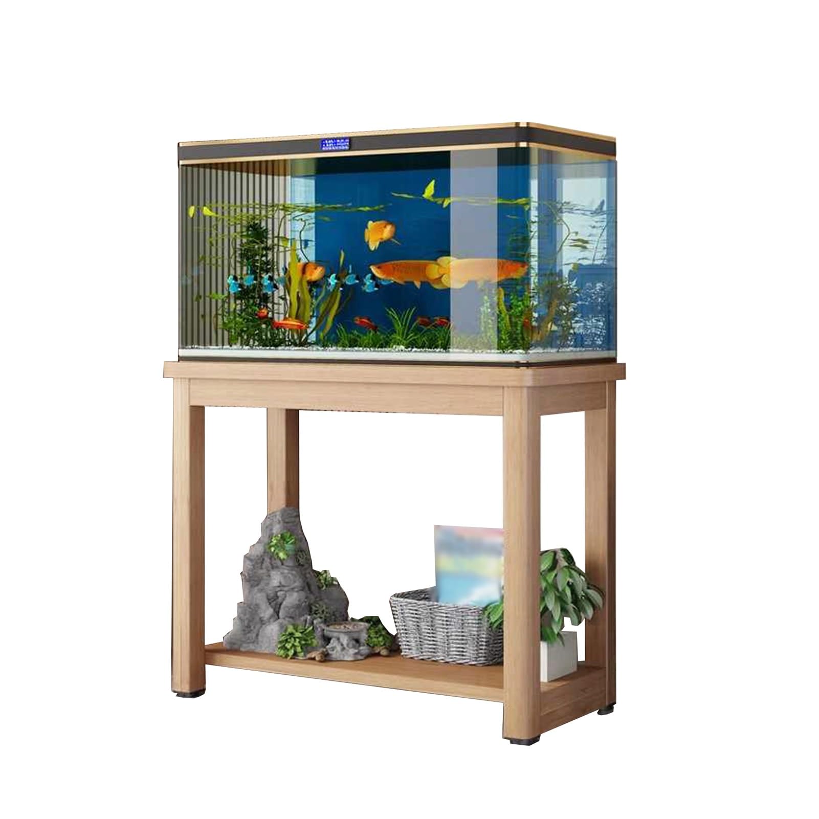 Meuble Aquarium Support D'aquarium en Bois Massif, Support D'aquarium avec Étagère pour Plantes, Table D'aquarium de 50, 60, 80, 100 et 120 Cm de Long, Support pour Aquarium de Reptiles(A,100x35cm( 39