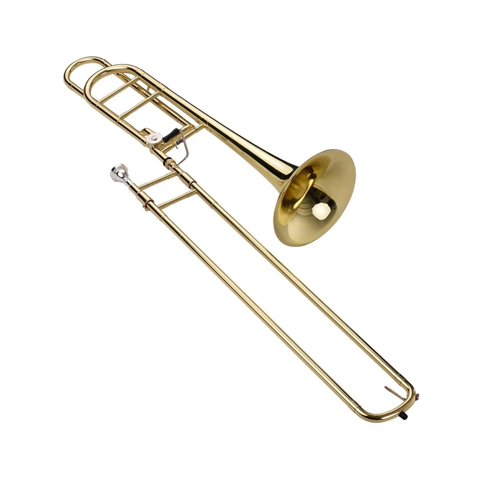 Trombones Instrumentos musicales Trombón Deslizante Tenor Plano Sib Intermedio Mejorado Con F Incluye Boquilla Estuche De Transporte Guantes De Tela