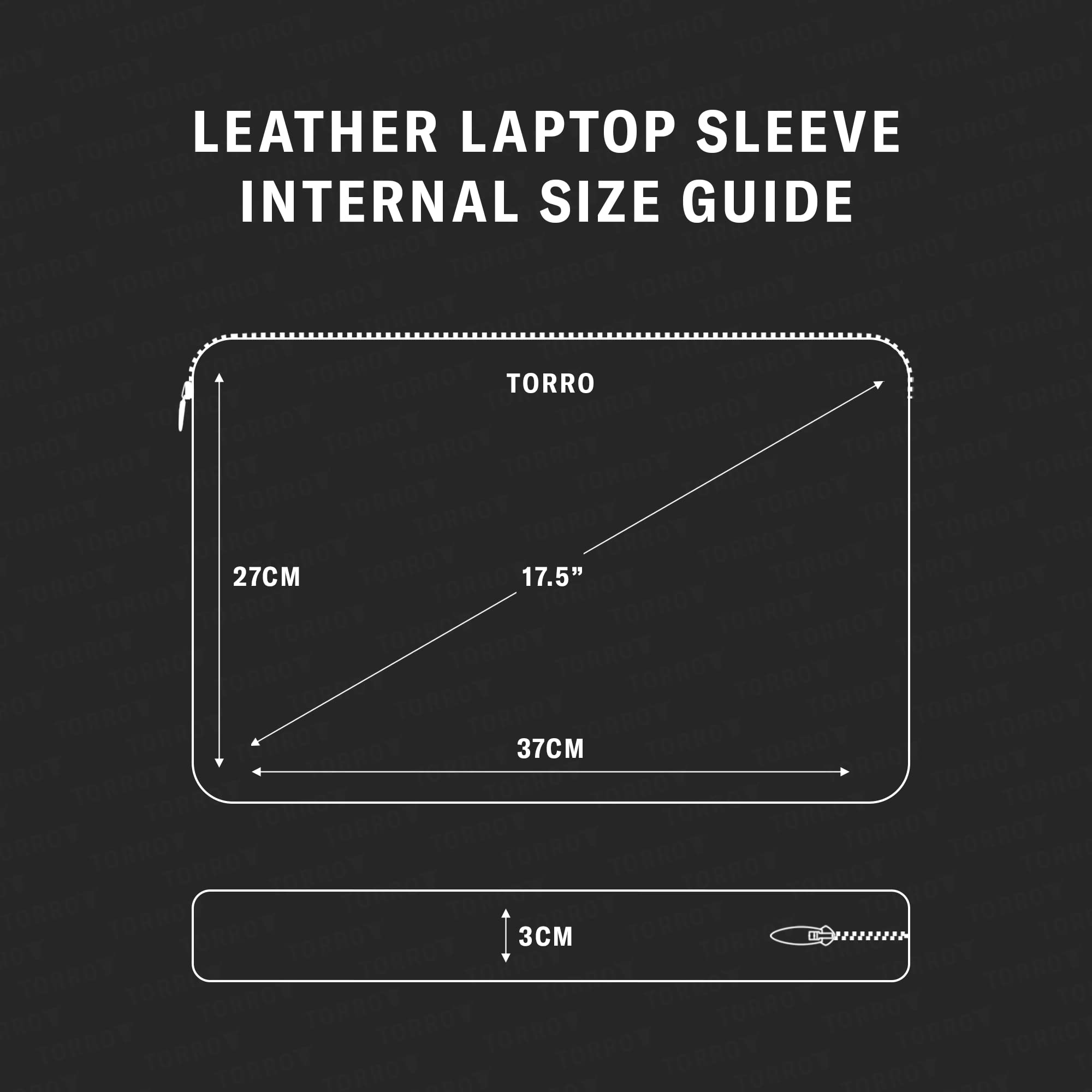 TORRO Maletín para portátil - Funda de Cuero Genuino para portátil con Cierre de Cremallera y Forro de Fieltro de Lana Compatible con portátiles de 13 a 15,6 Pulgadas (Negro)