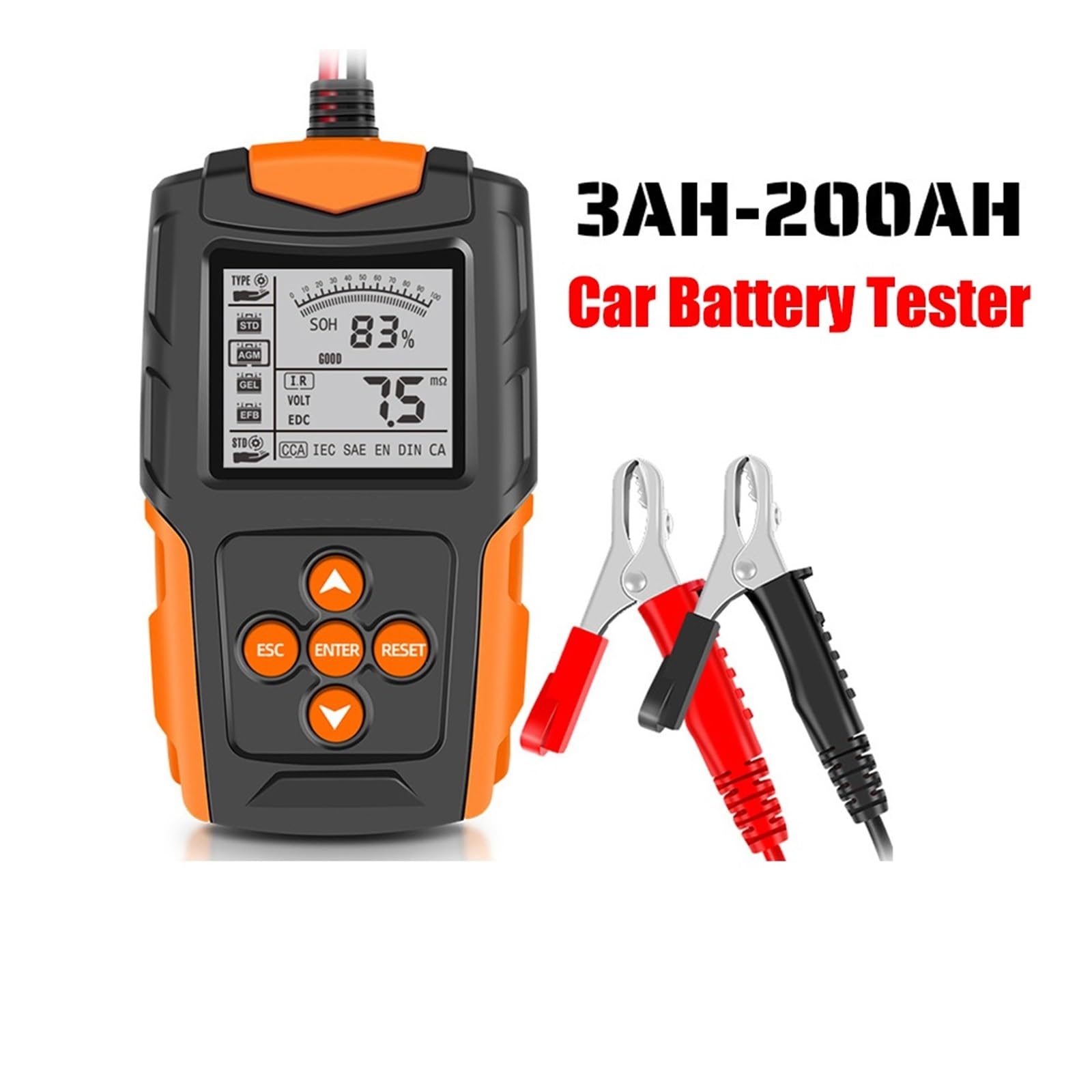 Probador de batería de Coche, analizador de batería Digital LCD, Herramienta de diagnóstico de Carga, medición for Coche, camión, Motocicleta