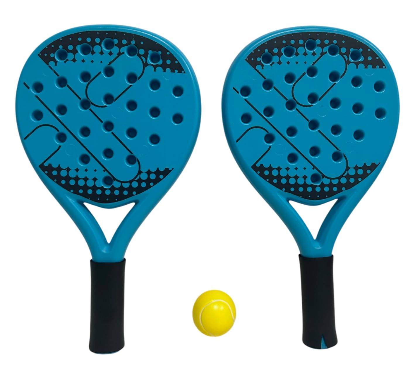 Racchette da Padel con Pallina Set 2 Racchette in Plastica cm 41 con Palla Racchettoni da Spiaggia con Pallina Padel Beach Tennis Pool Party Spiaggia Coppia Piscina Giardino