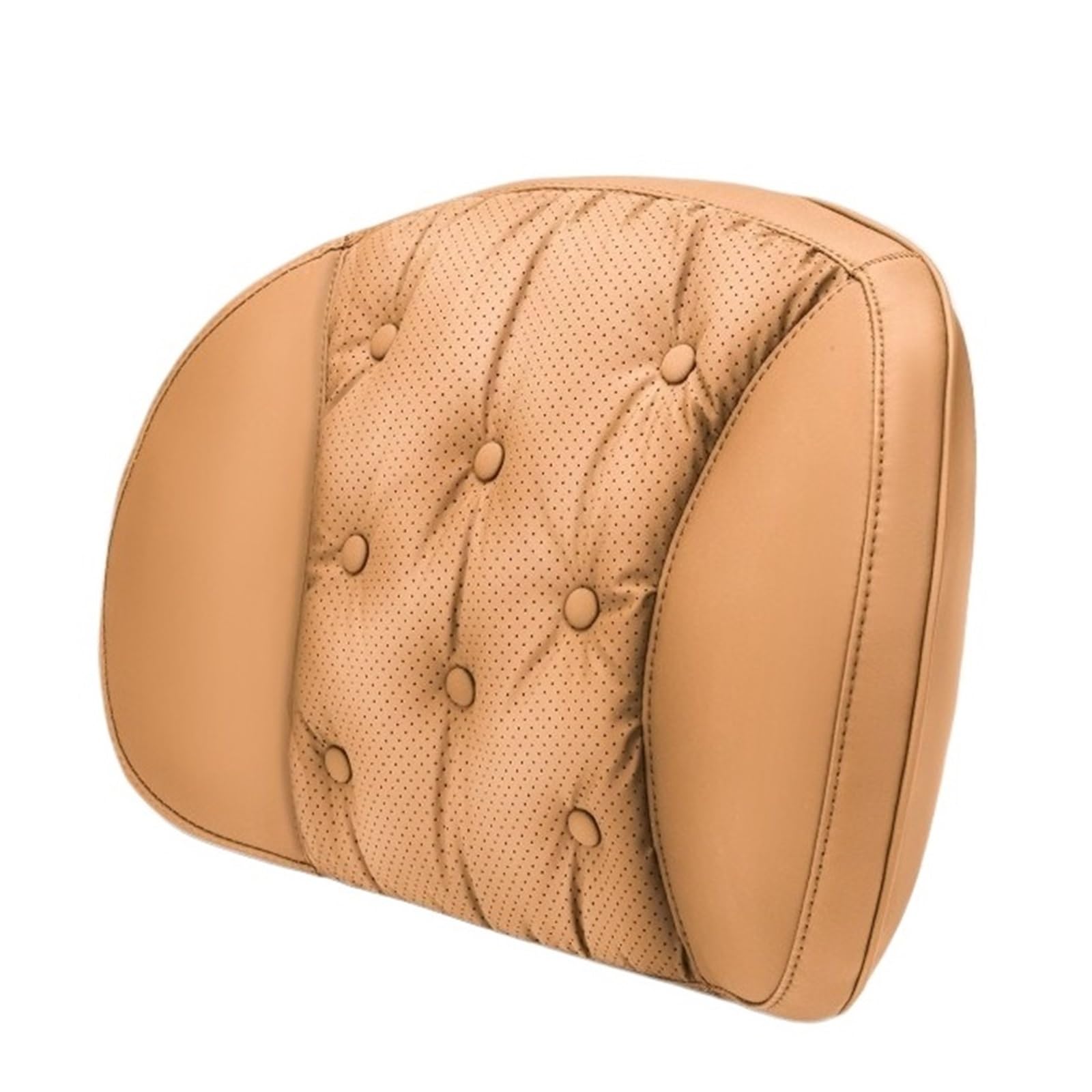 Reposacabezas Coche Reposacabezas universal de cuero Nappa para coche y cojín de soporte lumbar, accesorios para coche cómodos(Brown - Lumbar)