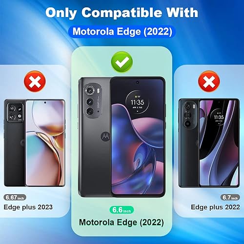 Miniatura 2 de Paquete de 3 protectores de pantalla de vidrio templado compatibles con Motorola Edge 2022, compatible con fundas, Ultra HD, dureza 9H, sensible al