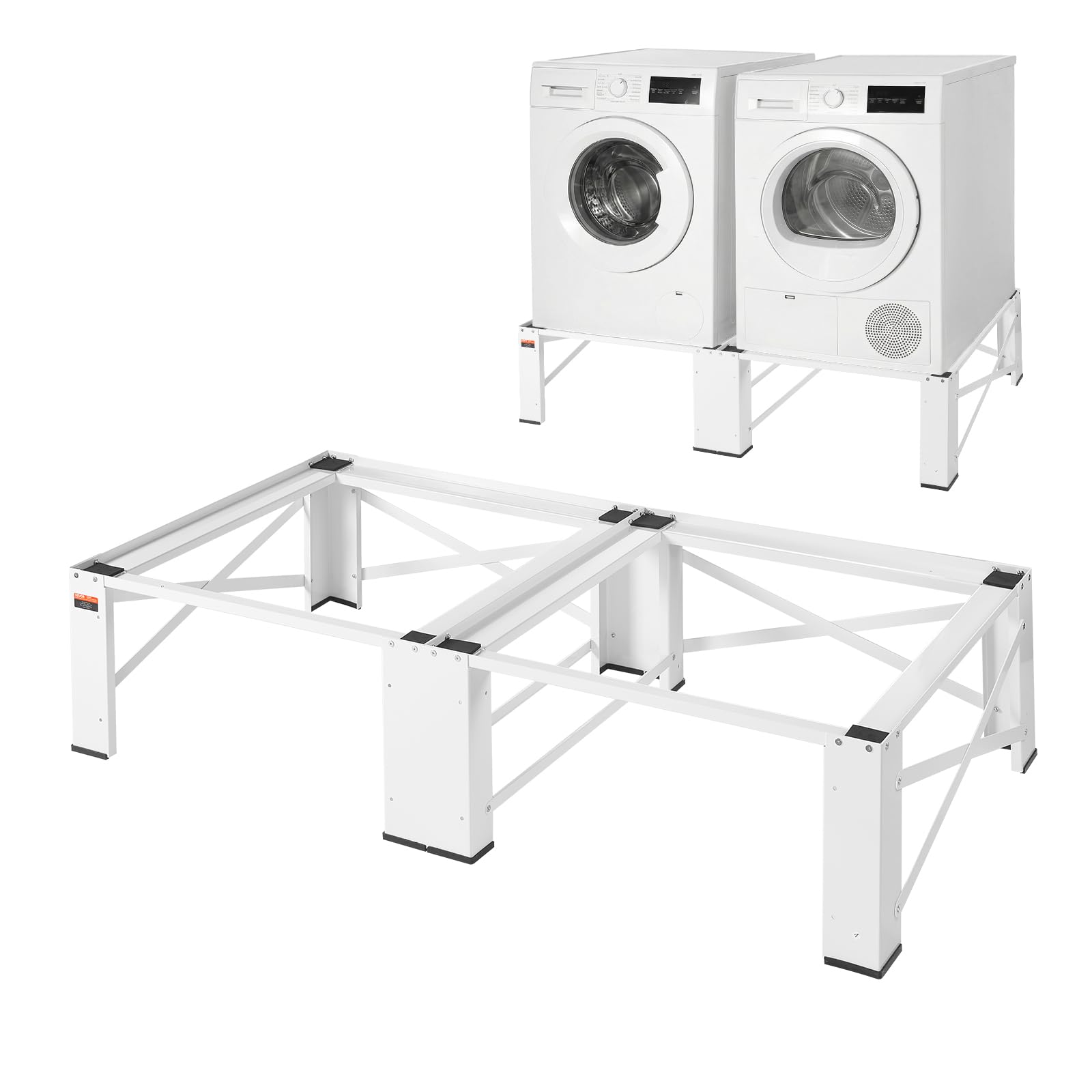 Photo 1 of VEVOR Laundry Pedestal, 12 in Height, Washer and Dryer Pedestals with 700 lbs Weight Load Capacity, Non-Slip Feet, 28.3 x 28.3 in Washing Machine Stand Universal Fit, White, 2 Pack