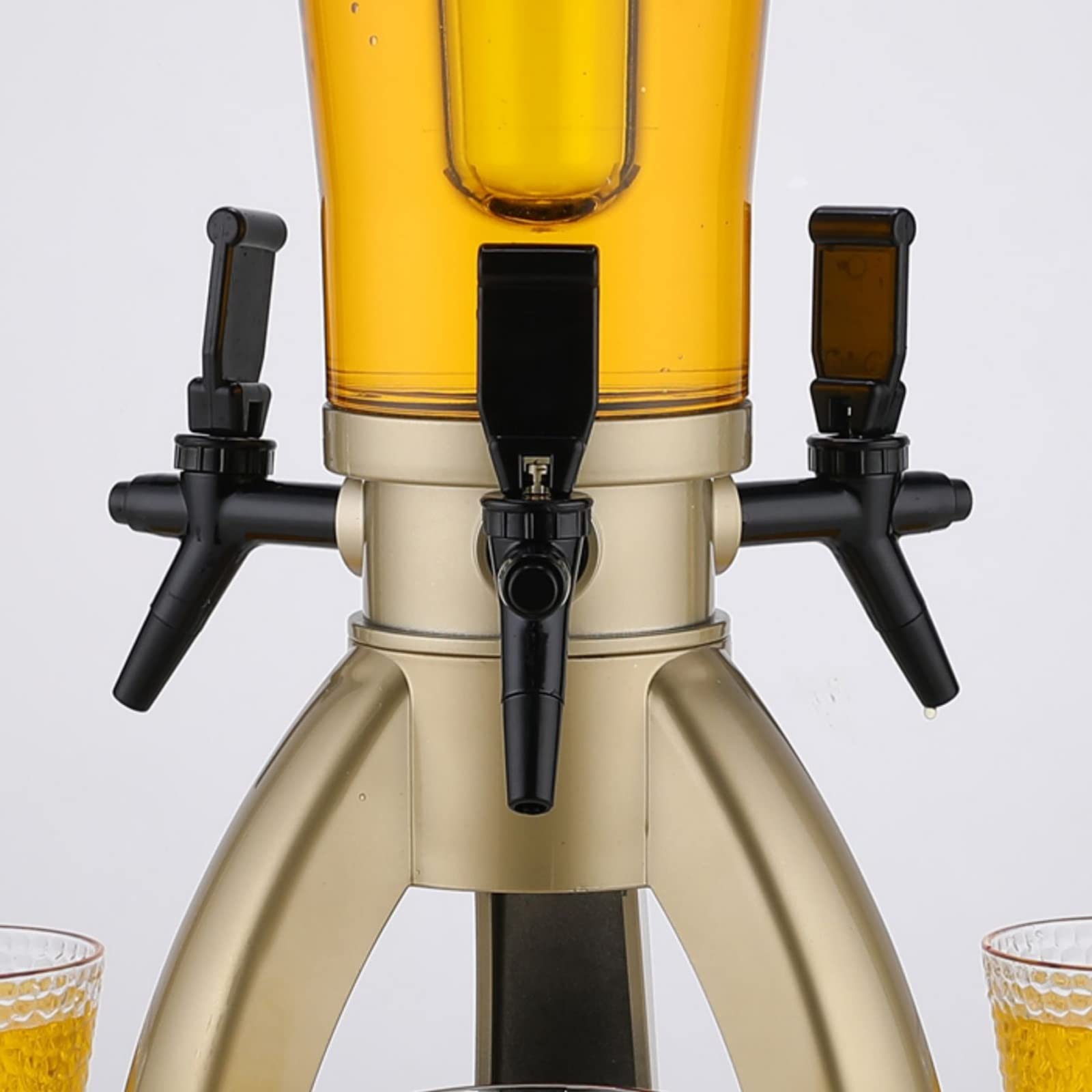 Dispensador de cerveza Dispensador de torre de cerveza de 3L con carámbanos y luces Dispensador de bebidas con grifos Dispensador de cerveza para fiesta/bar/hogar/Dispensador de bebidas al aire libr