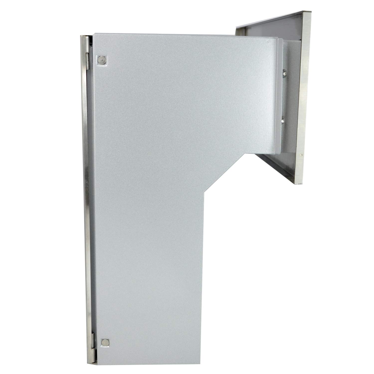 Buzón de Pared de Acero Inoxidable/Plata, Parte Delantera + Puerta Trasera V2A cepillada, 190 – 260 mm [mm] 3 Llaves Placa Frontal: 160 x 350 mm