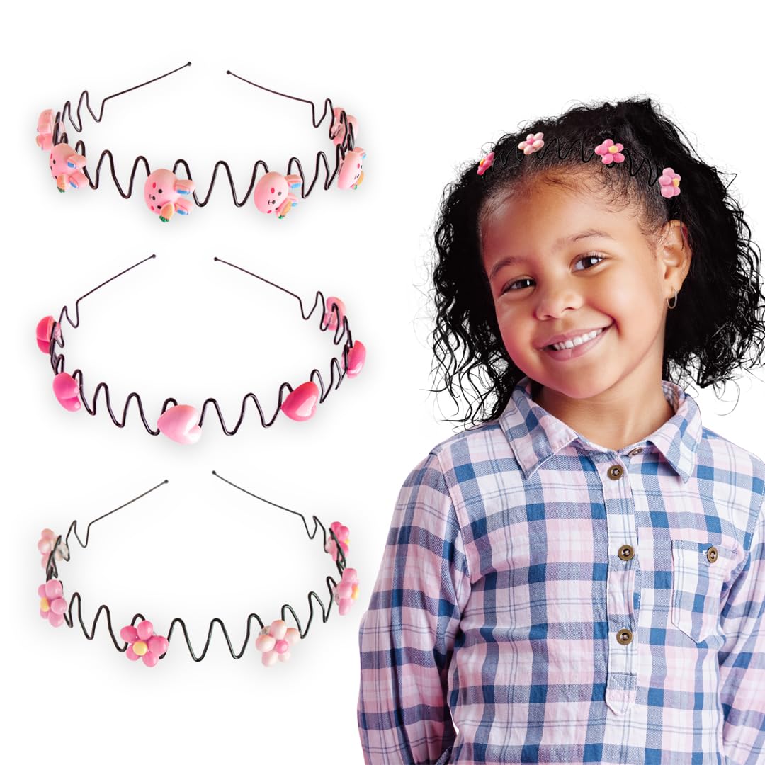 SUAPOZ Diadema Niña. Kit 3 Diademas Niña. Diadema Metálica de CALIDAD. Antideslizante. Diseña la Moda. Coletero Sujeción Pelo.