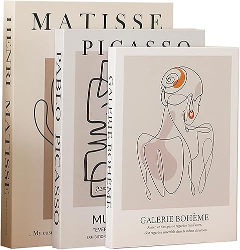 Miniatura 10 de Set de 3 libros decorativos para decoración del hogar, elegantes libros falsos para decoración, set de libros de decoración estética para mesa de