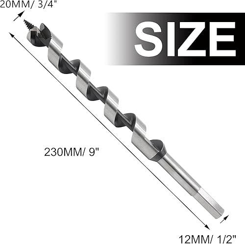 Miniatura 19 de 2 brocas de madera para carpintero, vástago hexagonal, punta de brad, combinación larga, broca de carpintero de madera, 0.39 pulgadas de diámetro