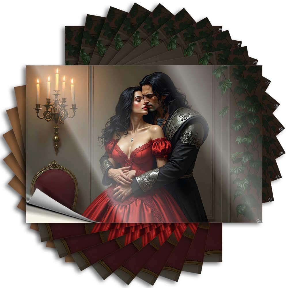 Romantic Embrace in A Candlelit Chamber Bumper Big - Rooms Decorations Stickers Self Adhesive Sticker(8X12CM)
