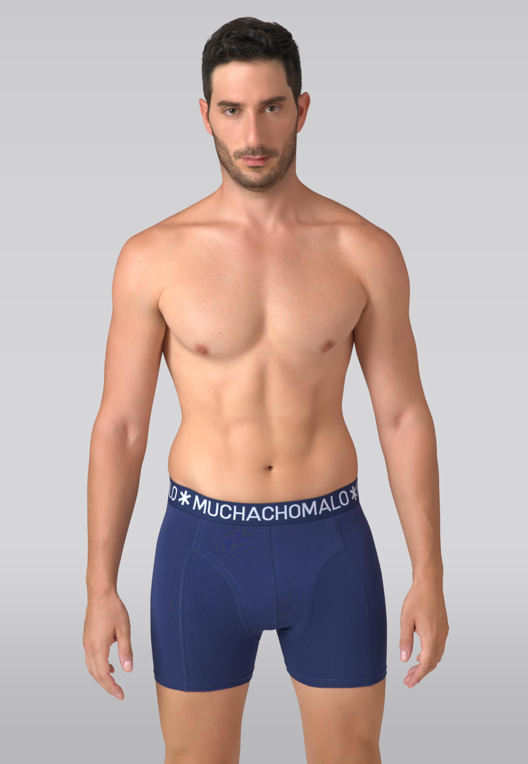 Muchachomalo Calzoncillos tipo bóxer para hombre, de algodón liso, paquete de 5 unidades, con ajuste clásico, con cintura elástica