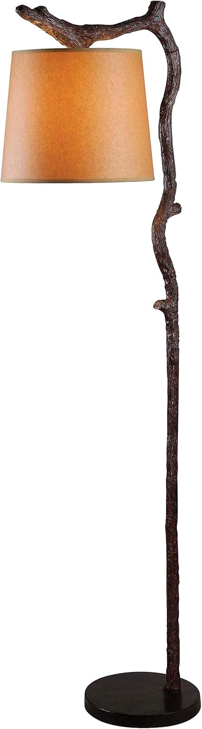 Kenroy Home 32452BRZD Overhang Floor Lamp with Bronze Finish, Rustic Style, 61" Height, 17.75" Width, 12" Depth