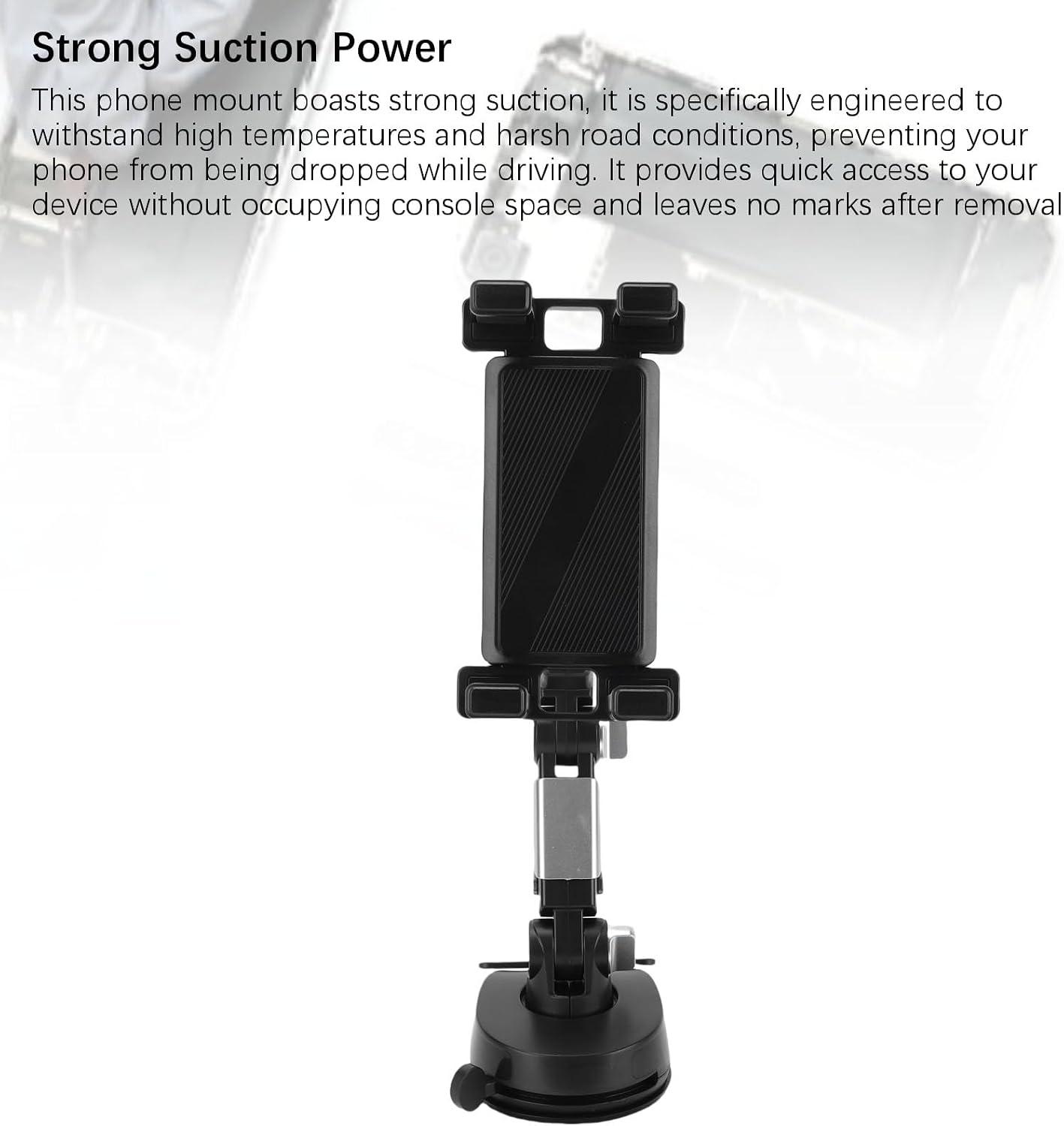 Sanpyl Car Phone Mount, 5.9 Inch Long Arm Suction Cup Cell Phone Holder Truck Stand for Dashboard Windshield, for Truck SUV Bus All Smartphones Tablets