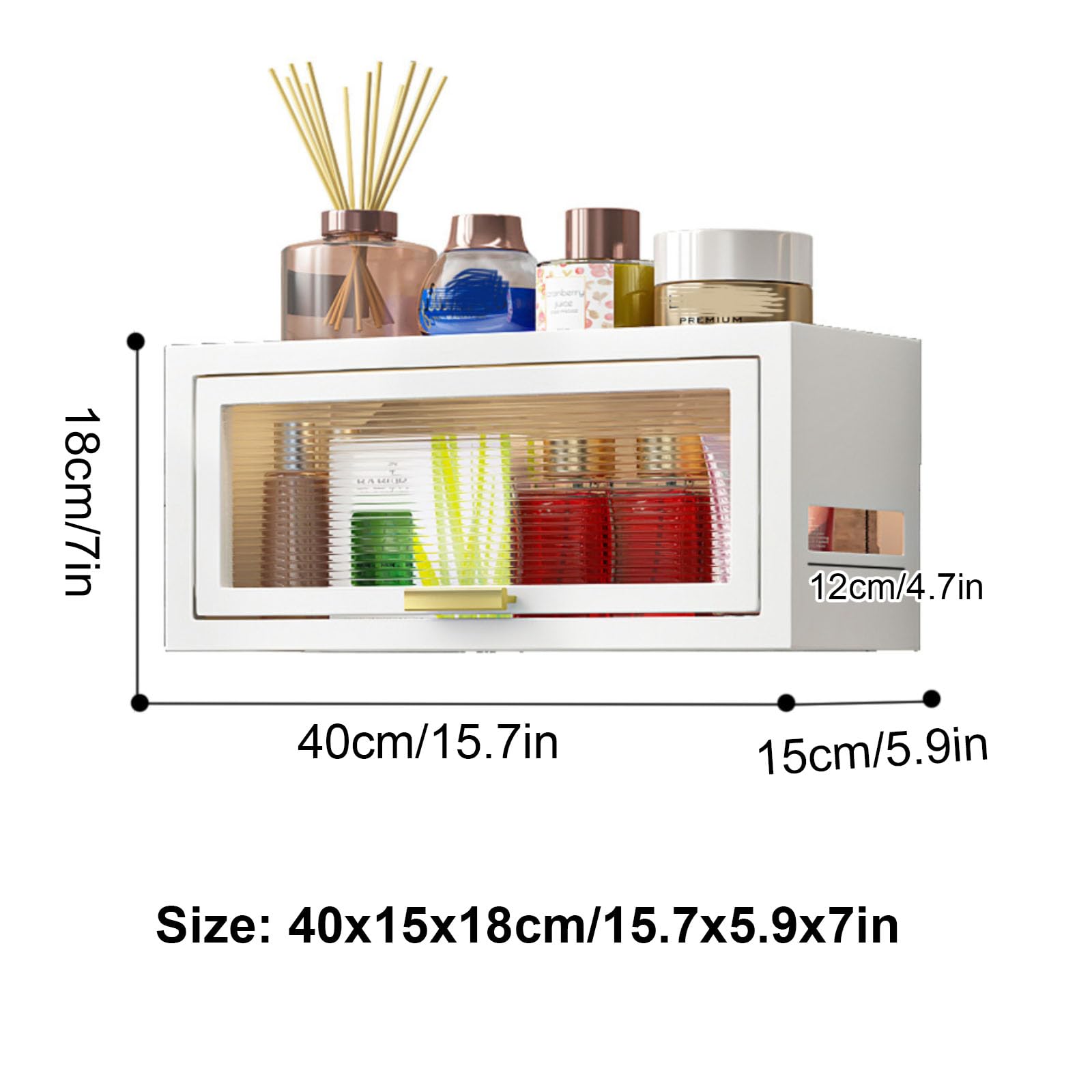 Estante De Almacenamiento sobre El Inodoro con Puertas, Gabinete De Pared Pequeño, Estantes Flotantes Montados En La Pared, Casillero Cosmético para Baño Y Cocina,Blanca,Hanging