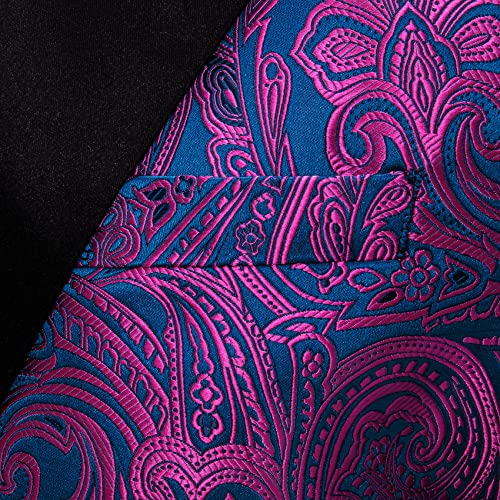 Image of Barry.Wang Blazer for Men Paisley Sport Coat Lightweight Suit Jacket Regular Tuxedo Flower Mardi Gras Carnival Gift