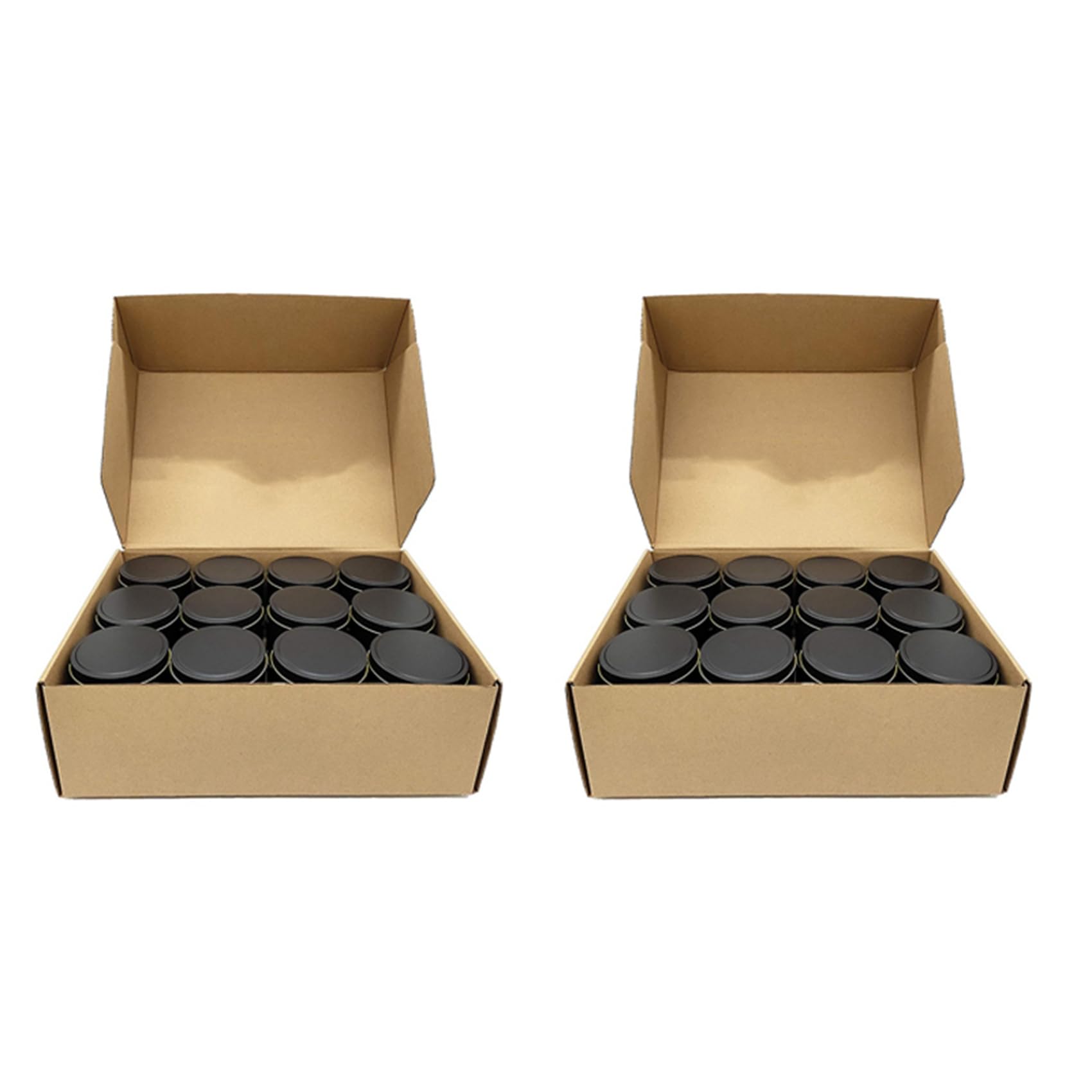 Hndhbfgrt Candle Tins, 48 Piece, 4 Oz Metal Candle Containers for Making Candles, Arts & Crafts, Dry Storage,Black