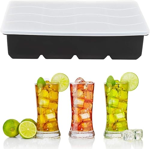 Miniatura 5 de Moldes de silicona para cubitos de hielo de 8 rejillas, bandeja de congelación grande con tapa, molde de accesorios de cocina para molde de bricolaje